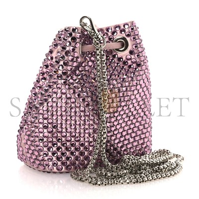 PRADA SATIN CRYSTAL DRAWSTRING MINI POUCH 1NP016 (9*9*6cm)